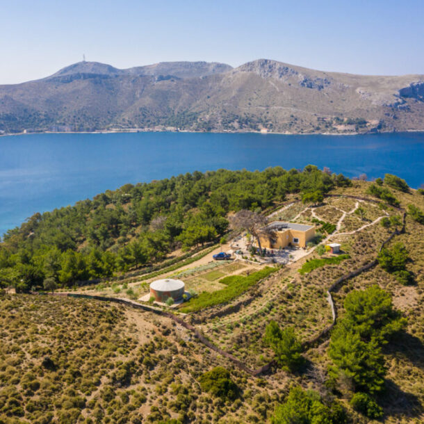 Caserma of Herbs farm overlooking the sea in Koulouki, Leros